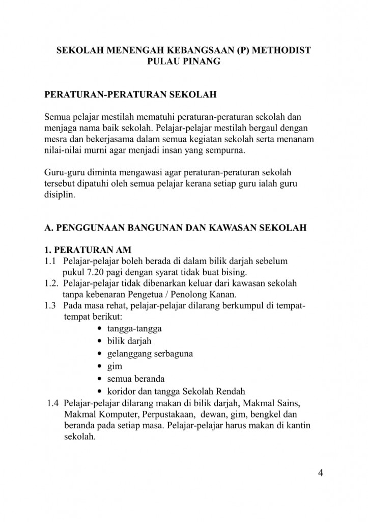School Rules  MGS Penang